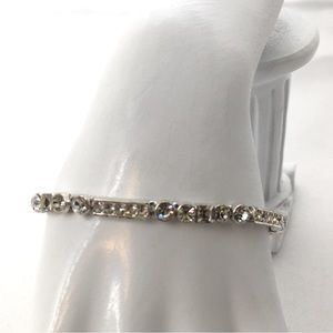 Givenchy, Silver And Clear Swarovski Crystal Bracelet